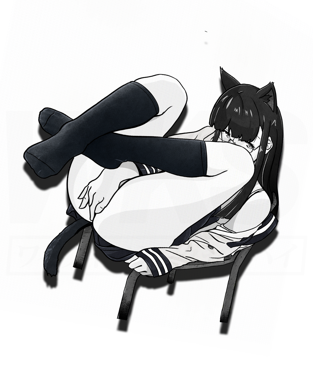 Neko Desk Girl Sticker